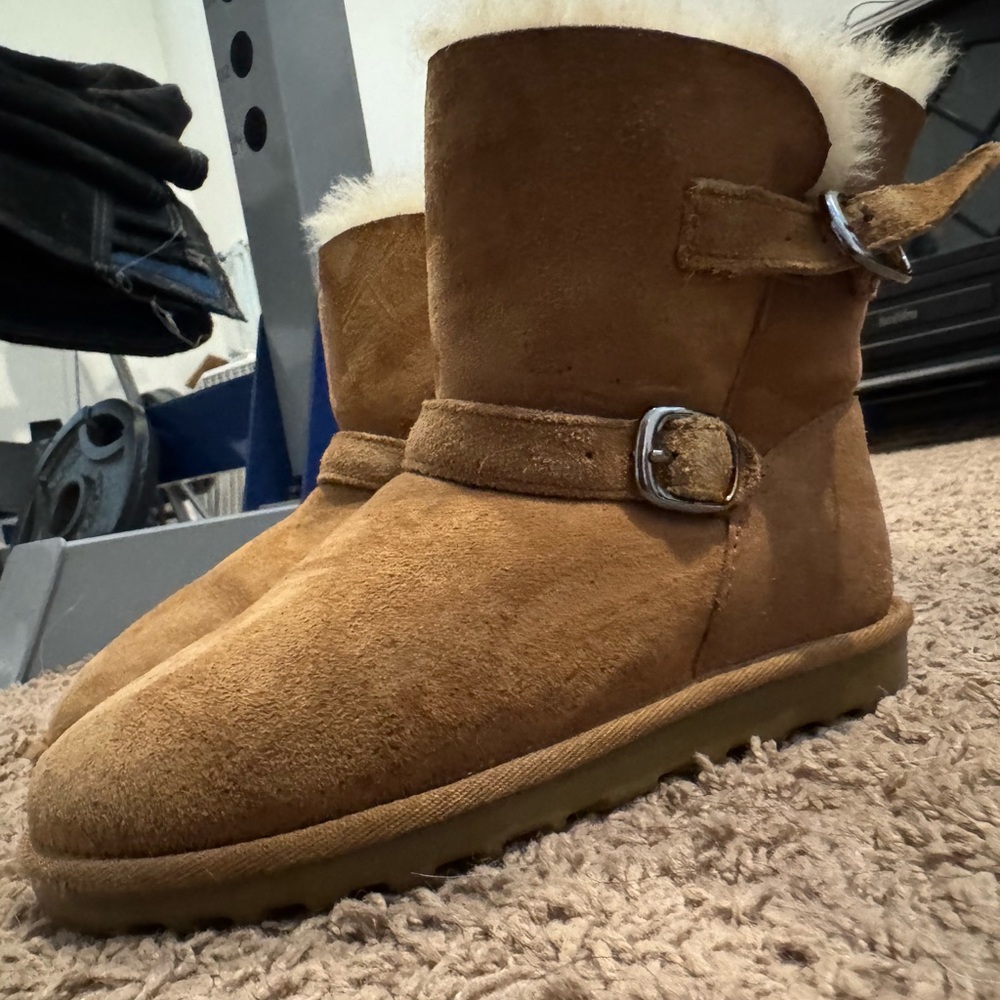 Brown Suede Shearling Boots